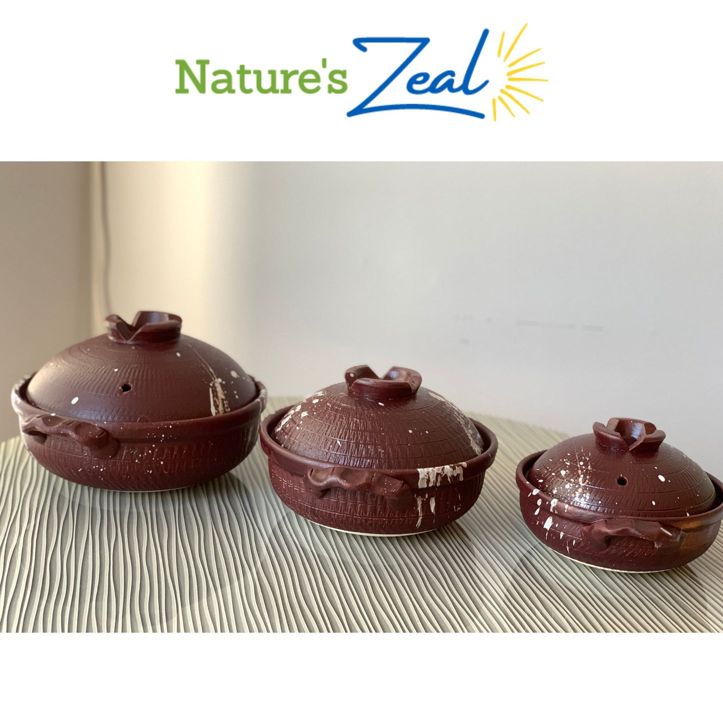 Donabe - Set of 3 Clay Pots